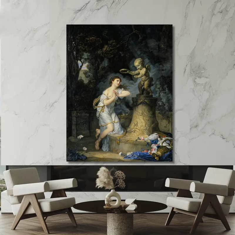 A Young Girl Praying At The Foot Of The Altar Of Love (Une Jeune Fille Qui Fait Sa Prière Au Pied De L'Autel De L'Amour) Jean-Ba