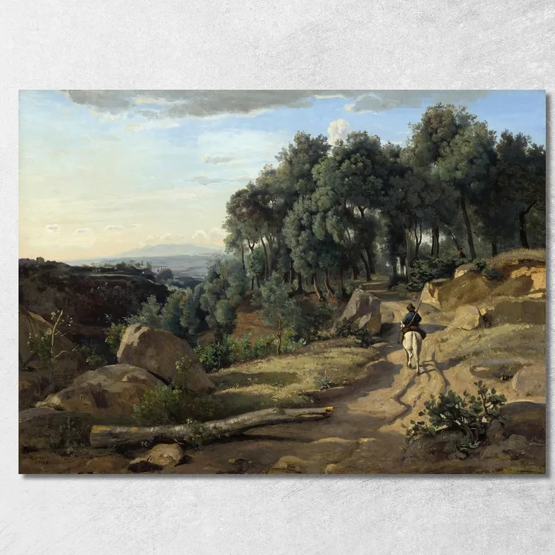 Una Vista Vicino A Volterra Jean-Baptiste-Camille Corot quadro stampa su tela
