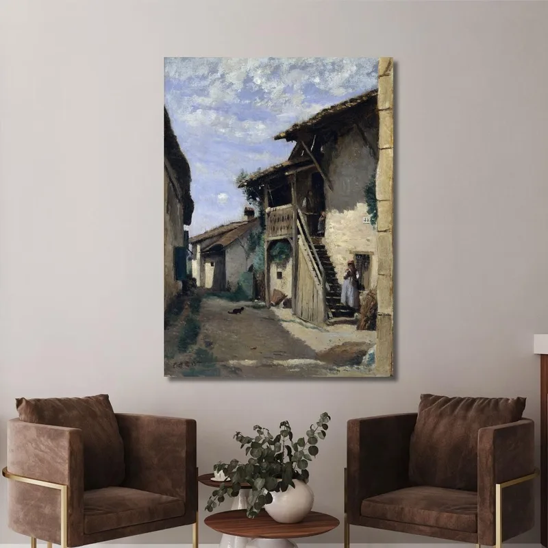 Eine Dorfstraße - Dardagny Jean-Baptiste-Camille Corot