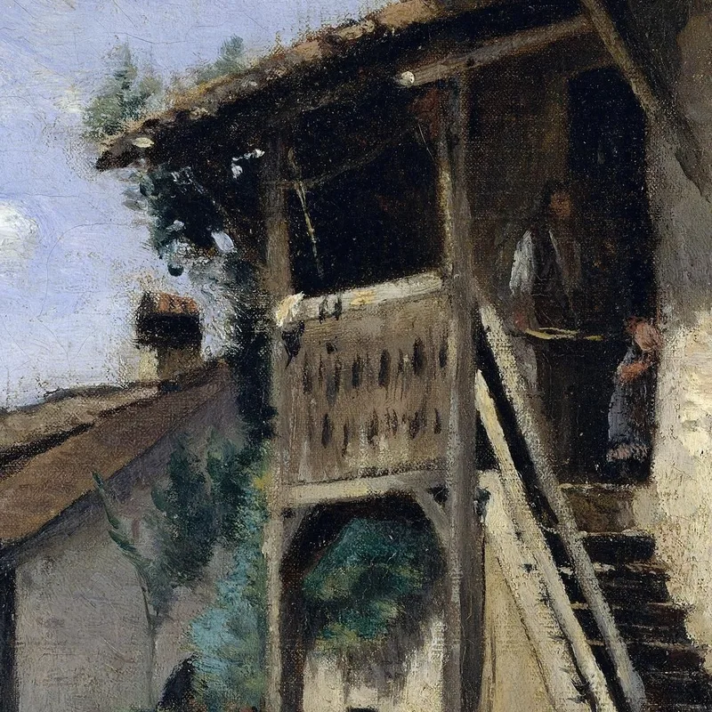 Eine Dorfstraße - Dardagny Jean-Baptiste-Camille Corot