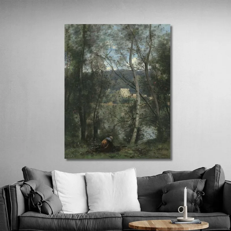 Eine Frau Sammelt Reisig In Ville-D'Avray Jean-Baptiste-Camille Corot