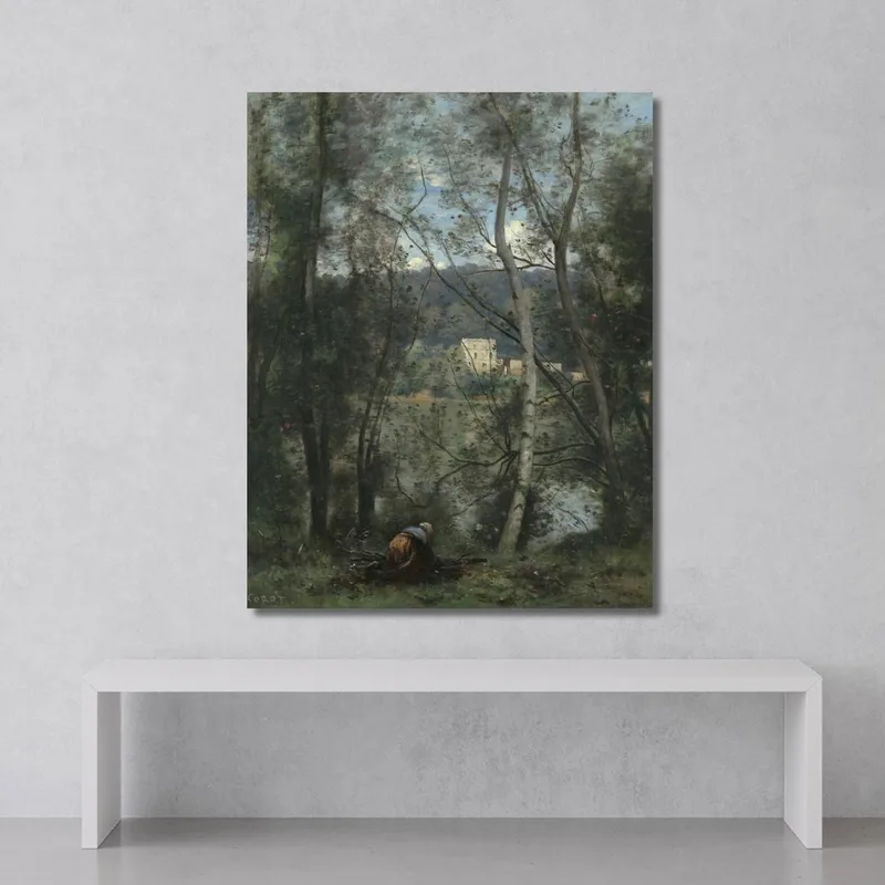 Eine Frau Sammelt Reisig In Ville-D'Avray Jean-Baptiste-Camille Corot