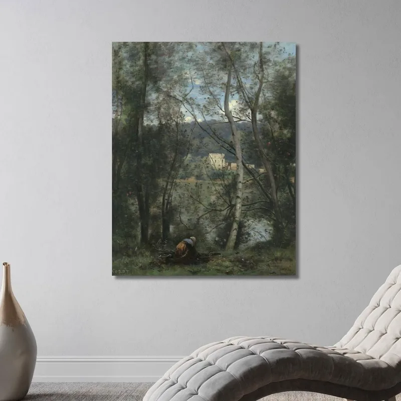 Eine Frau Sammelt Reisig In Ville-D'Avray Jean-Baptiste-Camille Corot