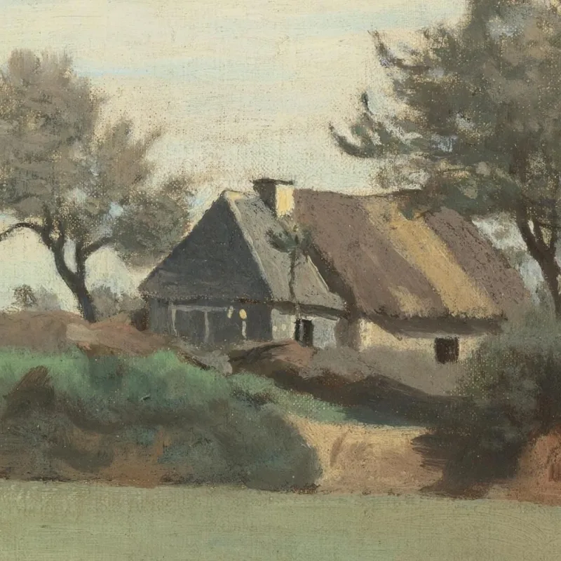 Achicourt In Der Nähe Von Arras Reetdachhäuser In Den Bäumen Jean-Baptiste-Camille Corot