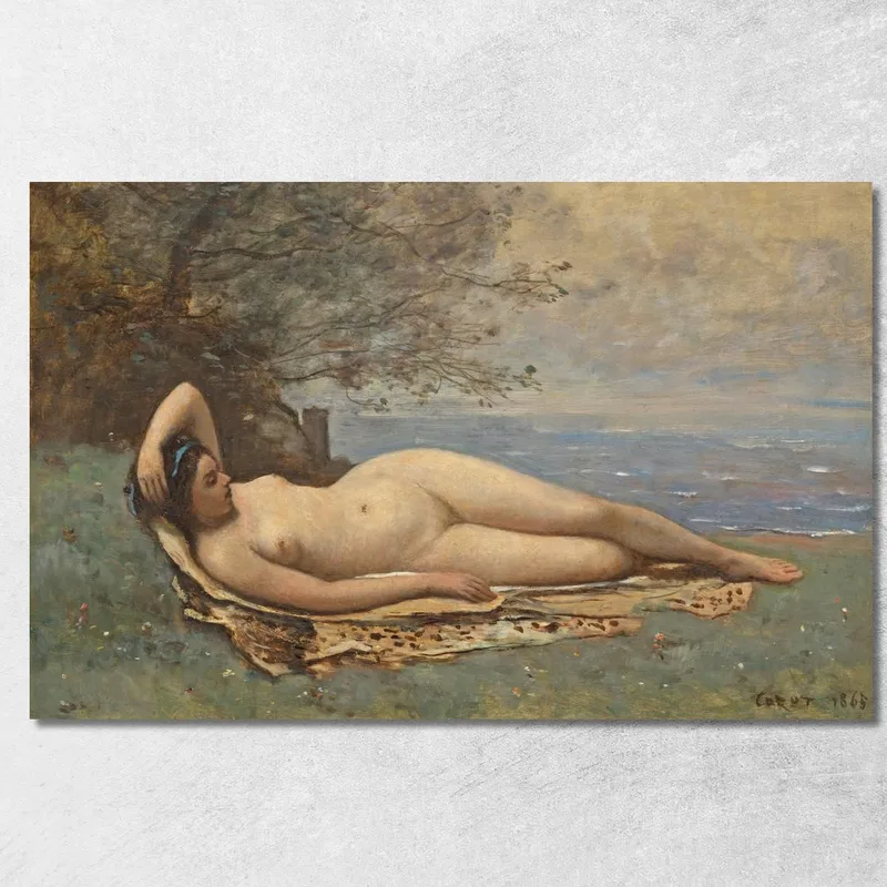 Baccante In Riva Al Mare Jean-Baptiste-Camille Corot quadro stampa su tela