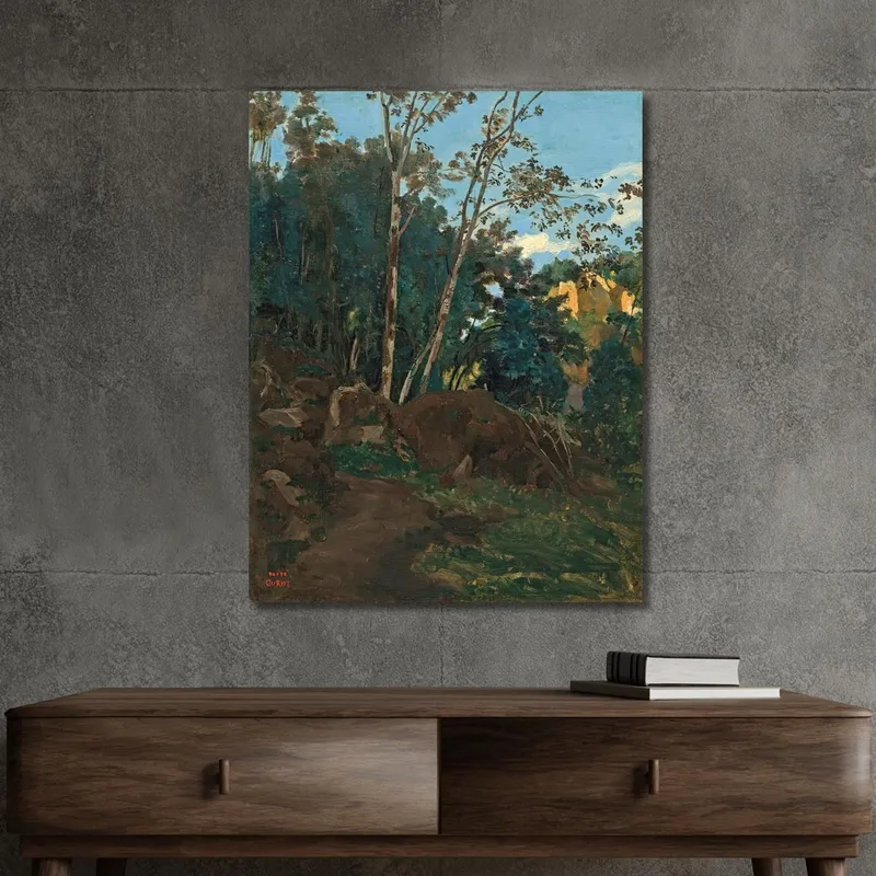 Baumhain Zwischen Felsen In Civita Castellana Jean-Baptiste-Camille Corot