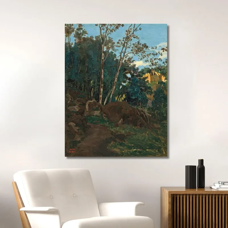 Baumhain Zwischen Felsen In Civita Castellana Jean-Baptiste-Camille Corot