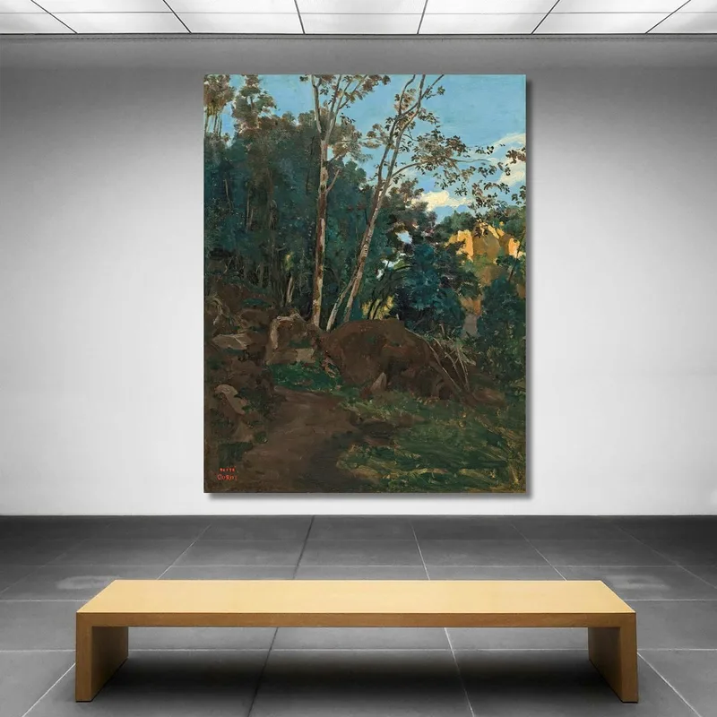 Baumhain Zwischen Felsen In Civita Castellana Jean-Baptiste-Camille Corot
