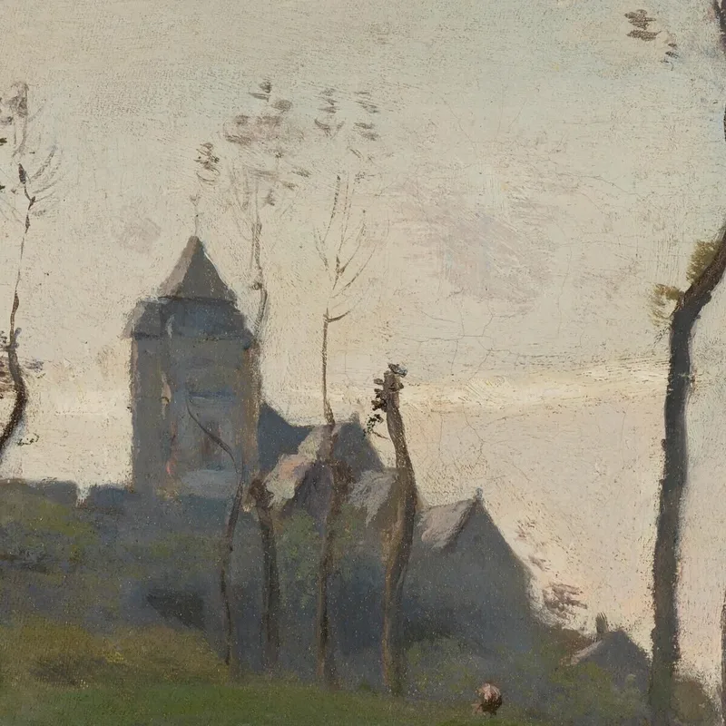 Le Tréport Un Pré E La Chiesa Jean-Baptiste-Camille Corot
