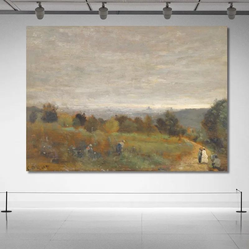 Die Höhen Von Sèvres Paris Im Hintergrund Jean-Baptiste-Camille Corot