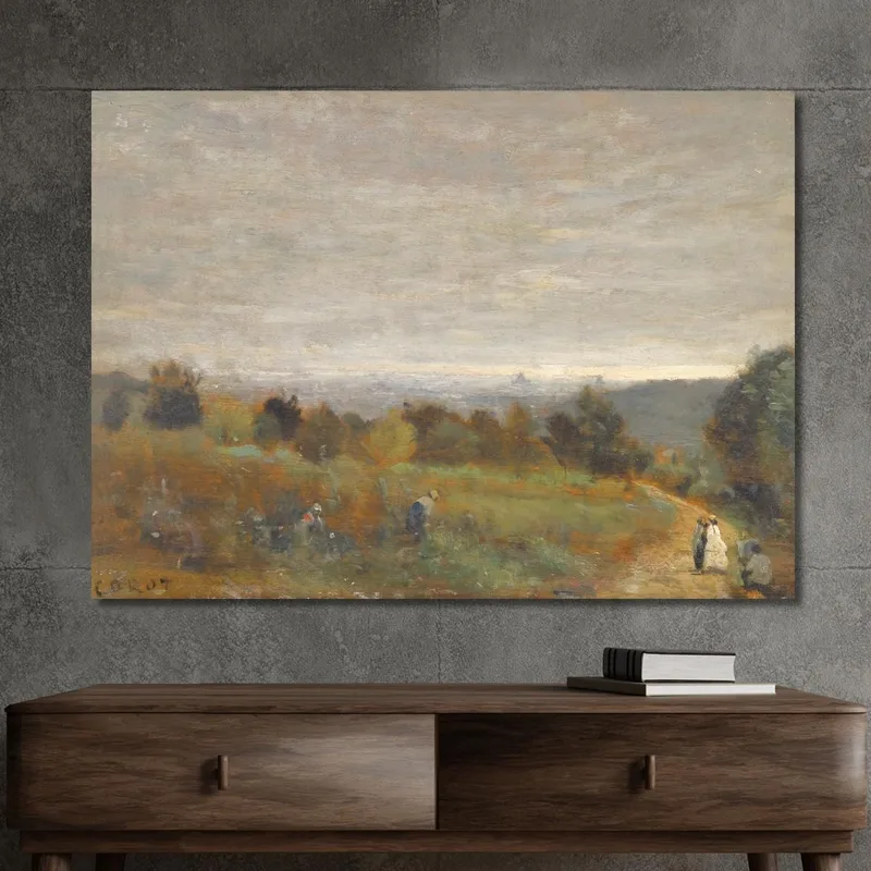 Die Höhen Von Sèvres Paris Im Hintergrund Jean-Baptiste-Camille Corot