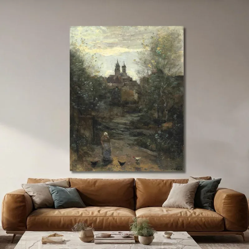Semur El Camino De La Iglesia 2 Jean-Baptiste-Camille Corot