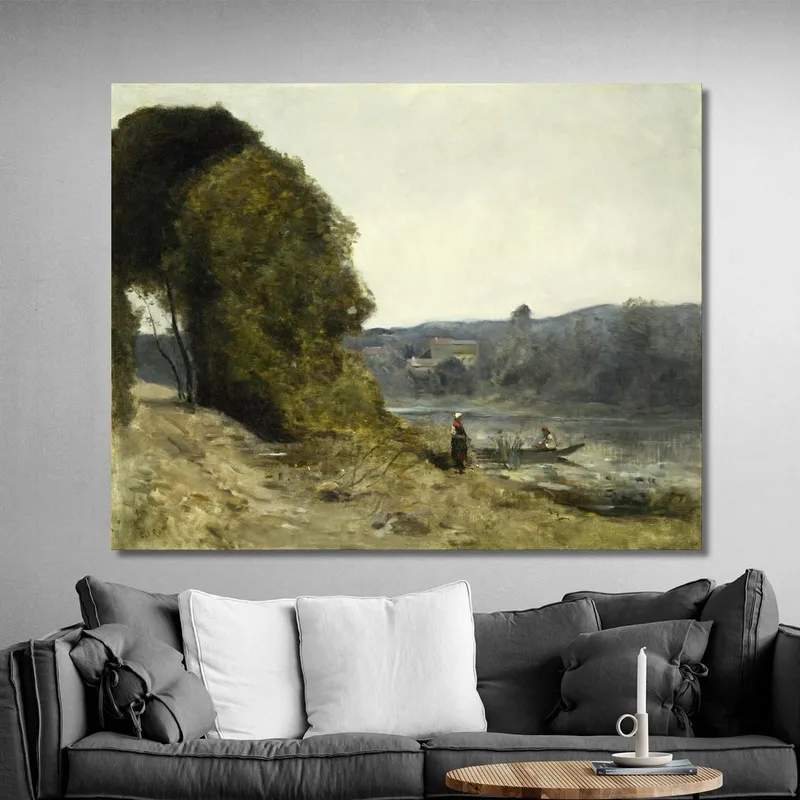 Le Départ Du Batelier Jean-Baptiste-Camille Corot