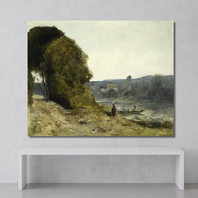 Le Départ Du Batelier Jean-Baptiste-Camille Corot