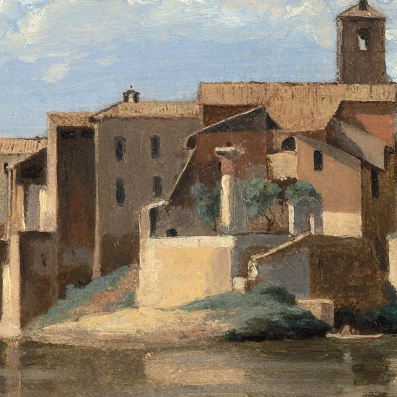 Die Insel Und Die Brücke Von San Bartolomeo Rome Jean-Baptiste-Camille Corot