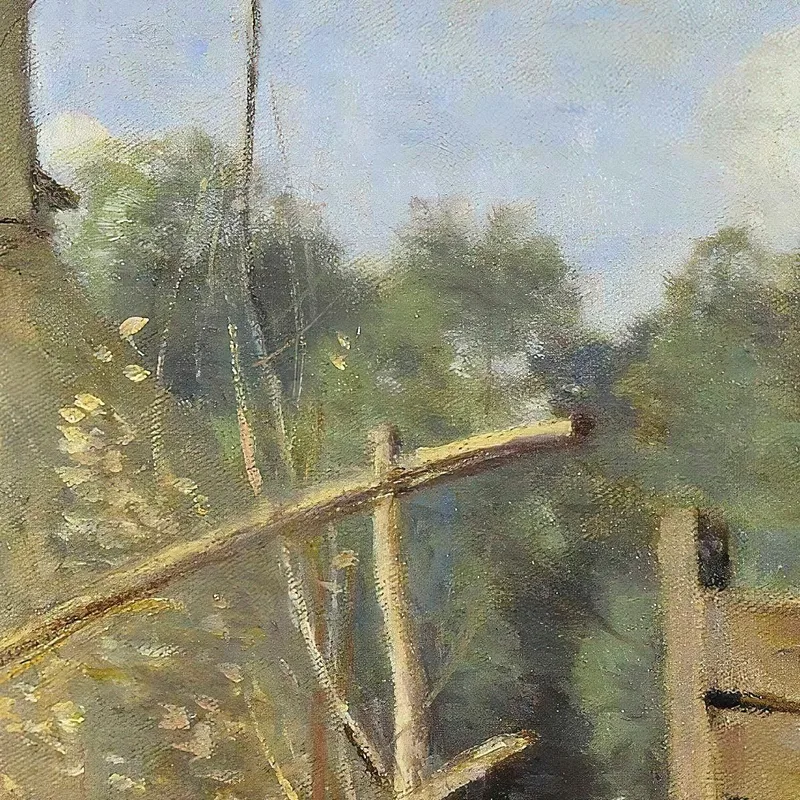 Trois Paysannes Causant Dans Une Cour Rustique Jean-Baptiste-Camille Corot