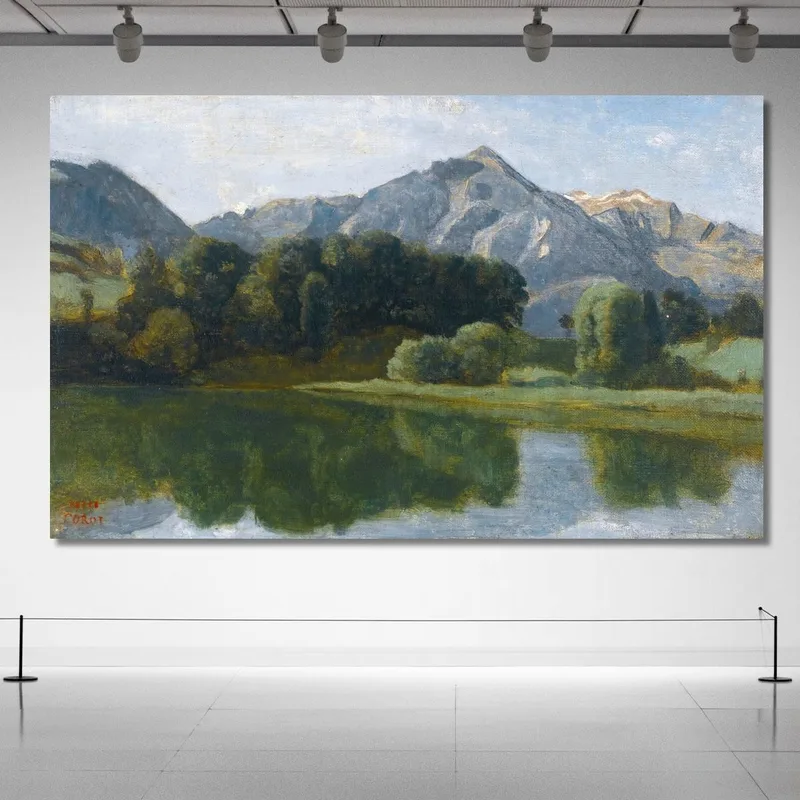 Un Lago En El Oberland Jean-Baptiste-Camille Corot
