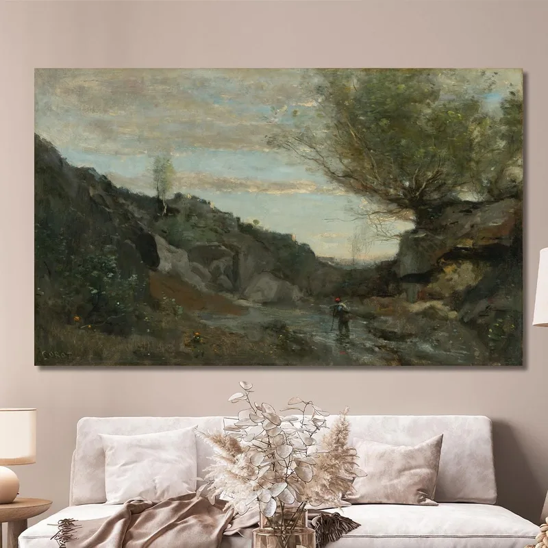 Un Torrente De Abruzos Jean-Baptiste-Camille Corot