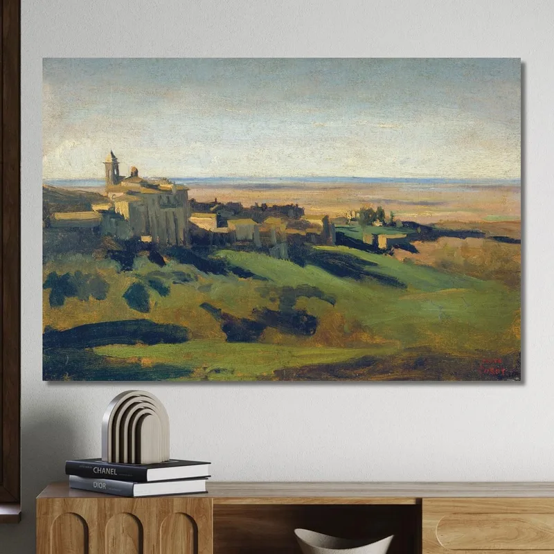 Vista De Marino En Las Montañas Albanas A Primera Hora De La Mañana Jean-Baptiste-Camille Corot