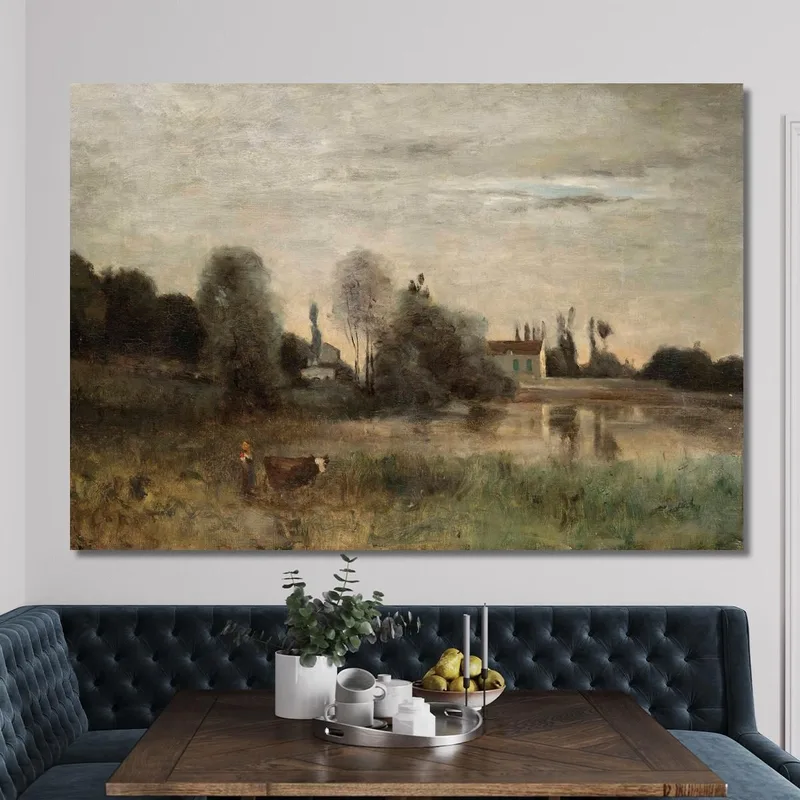 Ciudad De Avray Vachère En El Estanque Jean-Baptiste-Camille Corot