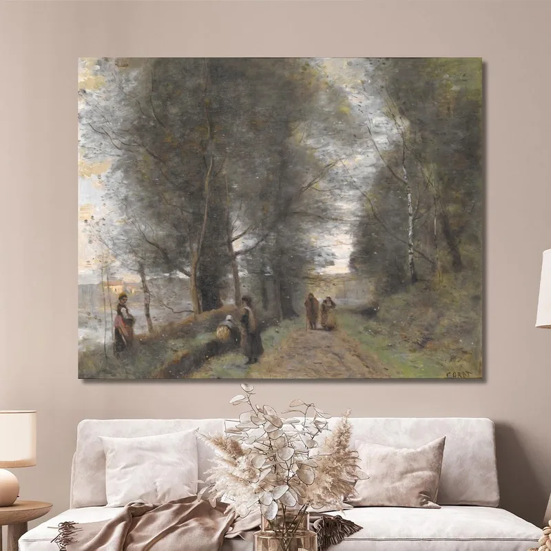 Sentiero Nel Bosco Di Ville D'Avray Che Costeggia Lo Stagno Jean-Baptiste-Camille Corot