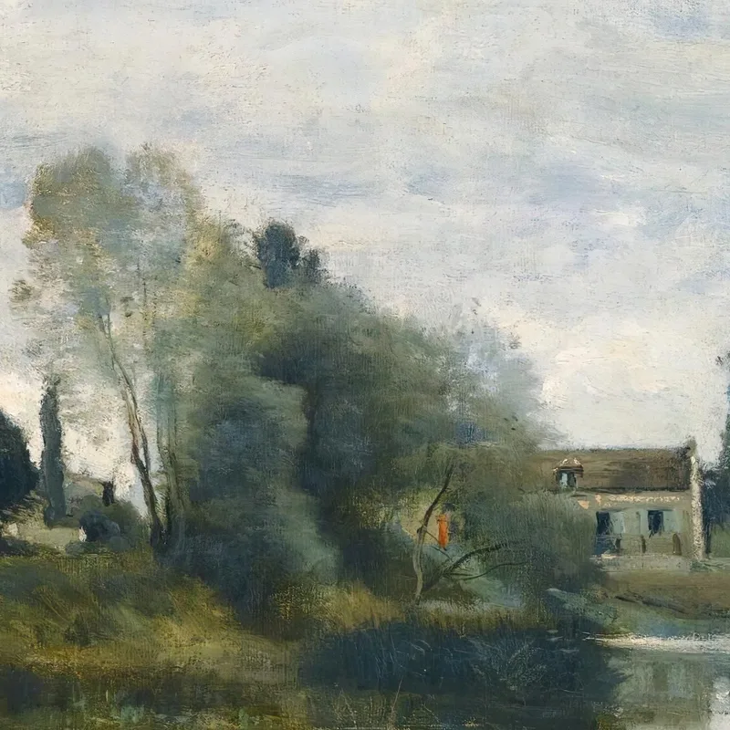 Ville D'Avray The Horse Watering Hole Jean-Baptiste-Camille Corot