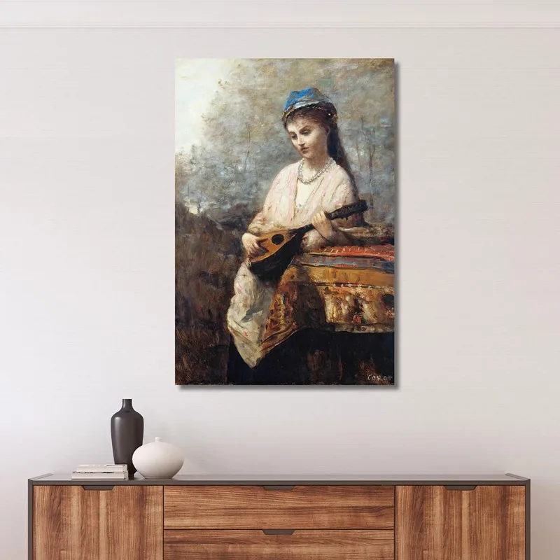 Young Girl With A Mandolin Jean-Baptiste-Camille Corot