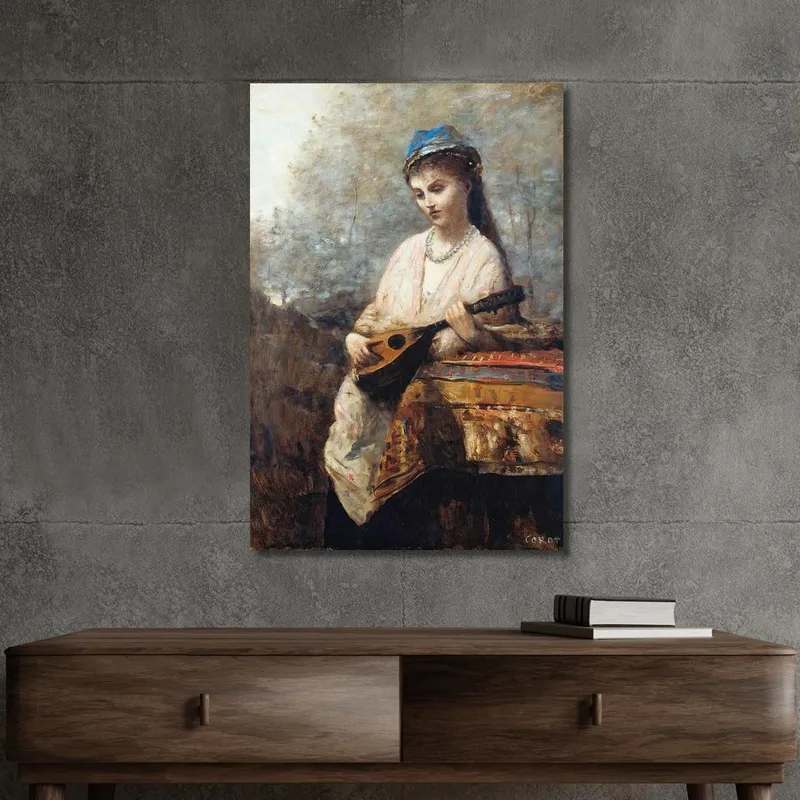 Young Girl With A Mandolin Jean-Baptiste-Camille Corot