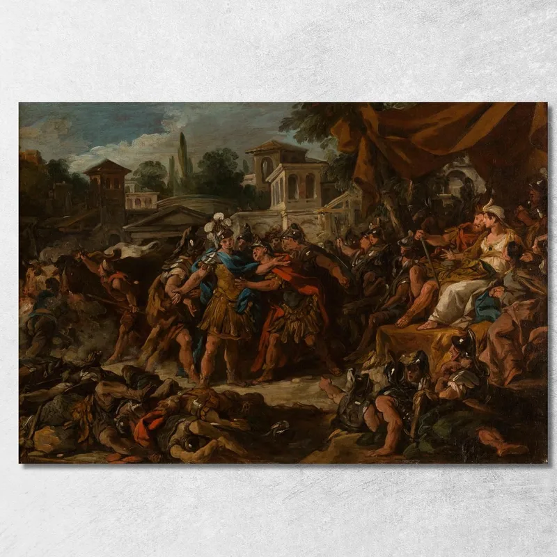Die Schlacht Der Aus Den Zähnen Der Schlange Geborenen Soldaten Jean-François de Troy drucken auf leinwand