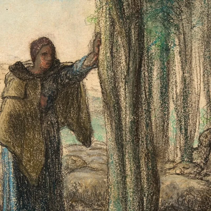 Una Pastora Y Su Rebaño A La Sombra De Los Árboles. Jean-François Millet