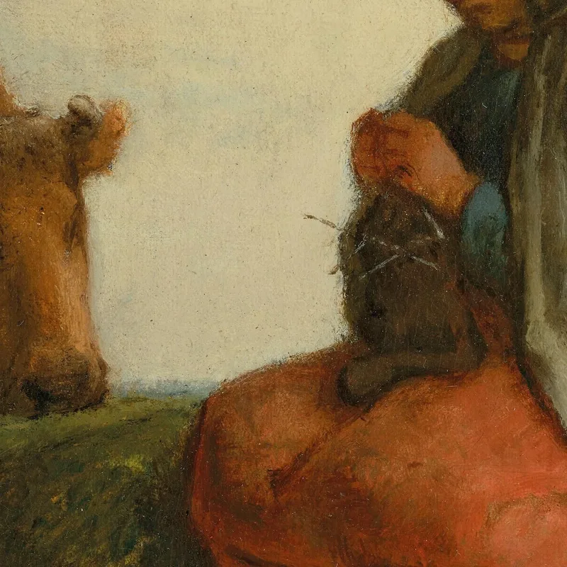 Una Pastora Tejiendo Jean-François Millet