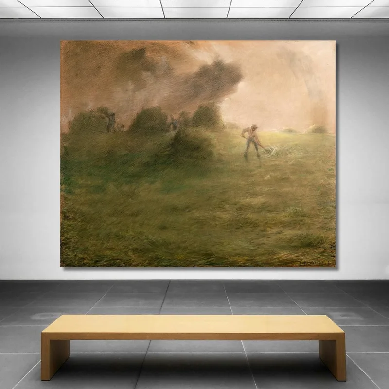 Una Tempesta Durante La Fienagione Jean-François Millet quadro stampa su tela