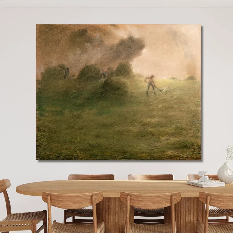 Una Tempesta Durante La Fienagione Jean-François Millet quadro stampa su tela