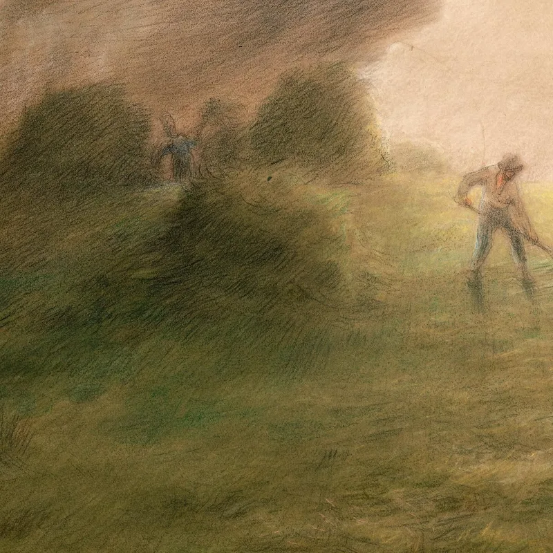 Una Tempesta Durante La Fienagione Jean-François Millet quadro stampa su tela