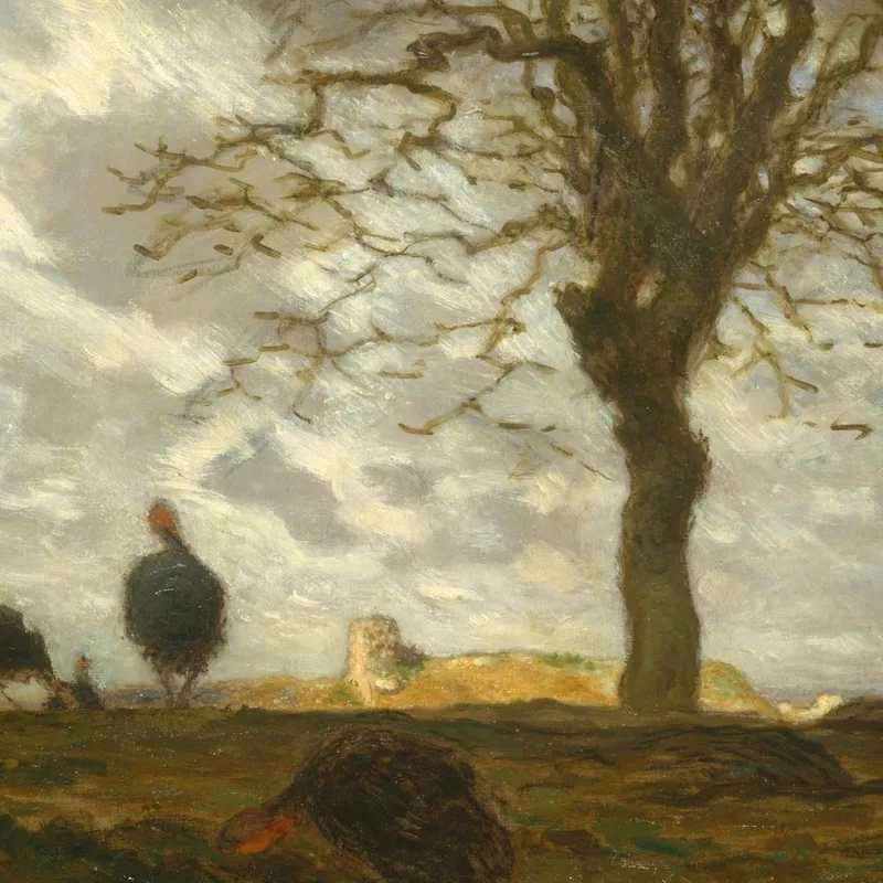 Herbstlandschaft Mit Einer Herde Truthähne Jean-François Millet