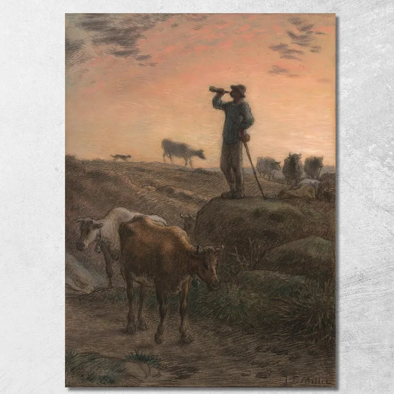 Chiamare A Casa Le Mucche Jean-François Millet quadro stampa su tela