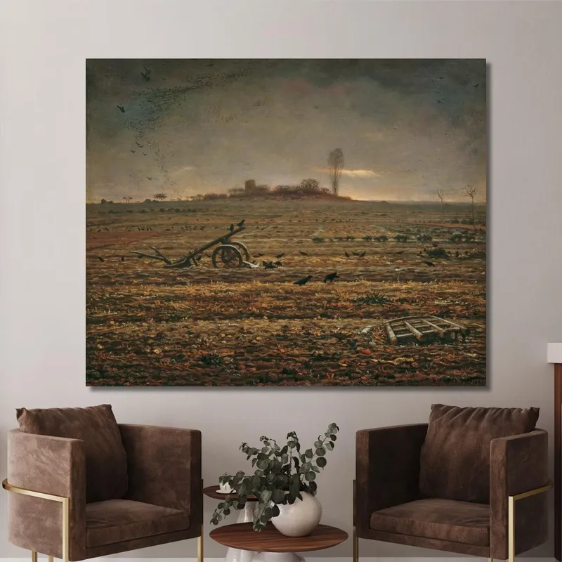 Die Ebene Von Chailly Mit Egge Und Pflug Jean-François Millet