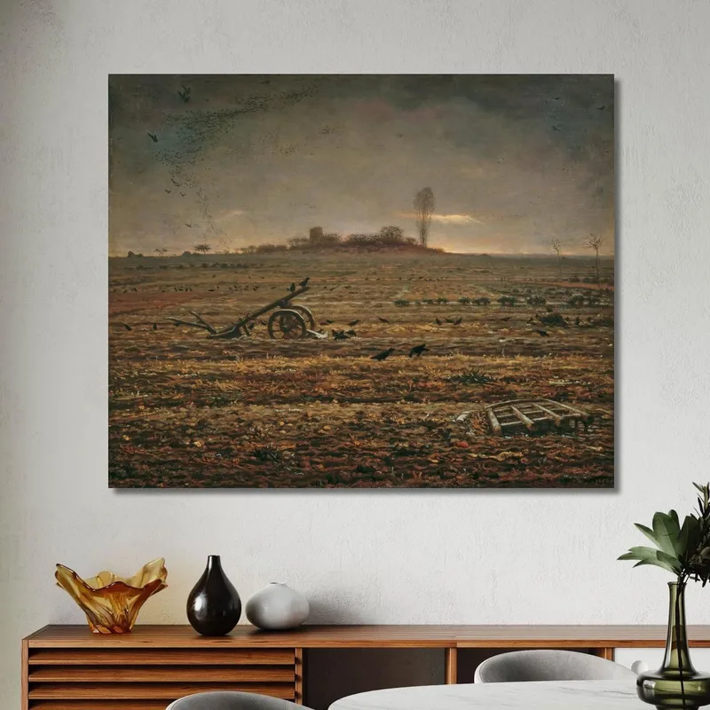 Die Ebene Von Chailly Mit Egge Und Pflug Jean-François Millet