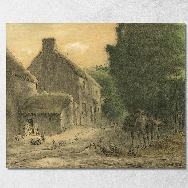 Agriturismo A Gruchy Jean-François Millet quadro stampa su tela