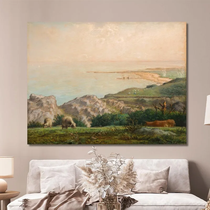 Il Mare Visto Dall'Alto Della Scogliera Di Landemer Jean-François Millet quadro stampa su tela