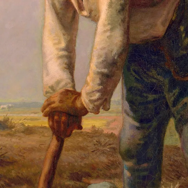 L'Uomo Con La Zappa Jean-François Millet quadro stampa su tela