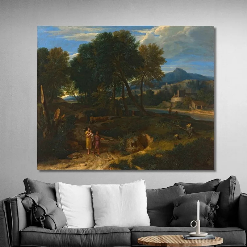 Pastorale Mit Einem Jungen Hirten Und Einer Frau Mit Einem Kind Im Arm Jean-François Millet