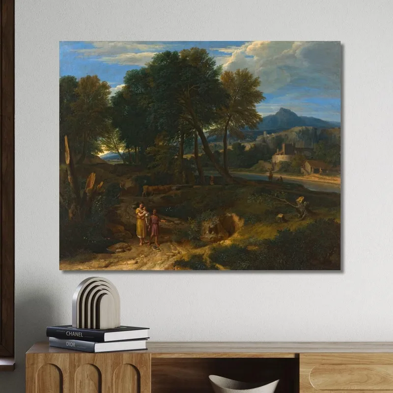 Pastorale Mit Einem Jungen Hirten Und Einer Frau Mit Einem Kind Im Arm Jean-François Millet