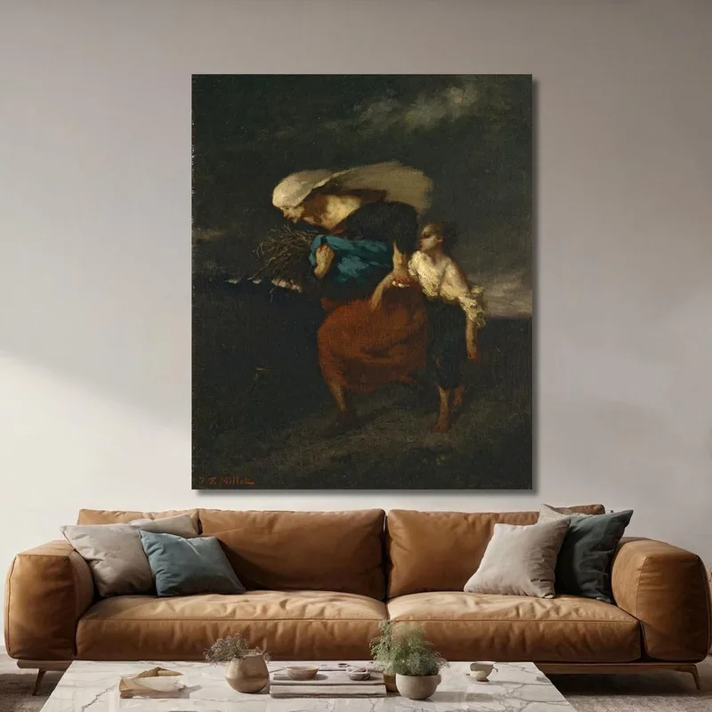 Ritirata Dalla Tempesta Jean-François Millet quadro stampa su tela