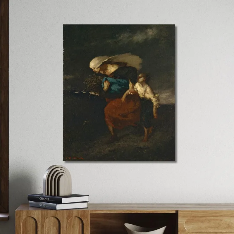 Ritirata Dalla Tempesta Jean-François Millet quadro stampa su tela
