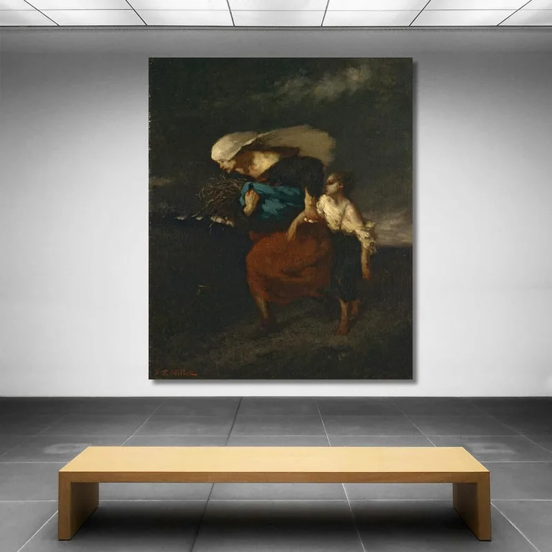 Ritirata Dalla Tempesta Jean-François Millet quadro stampa su tela