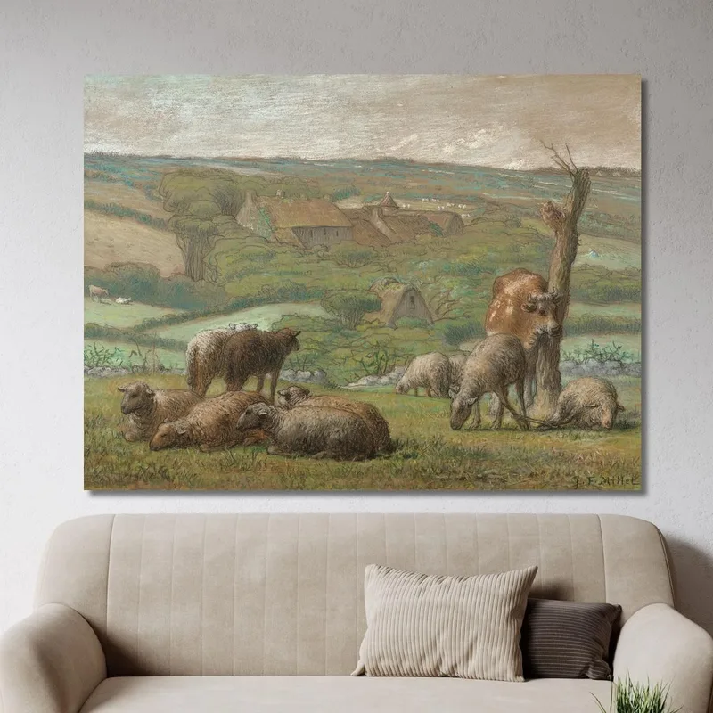 Paesaggio Rurale Jean-François Millet quadro stampa su tela
