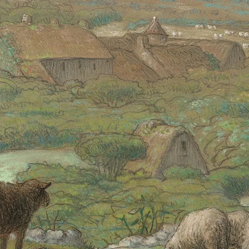 Paesaggio Rurale Jean-François Millet quadro stampa su tela
