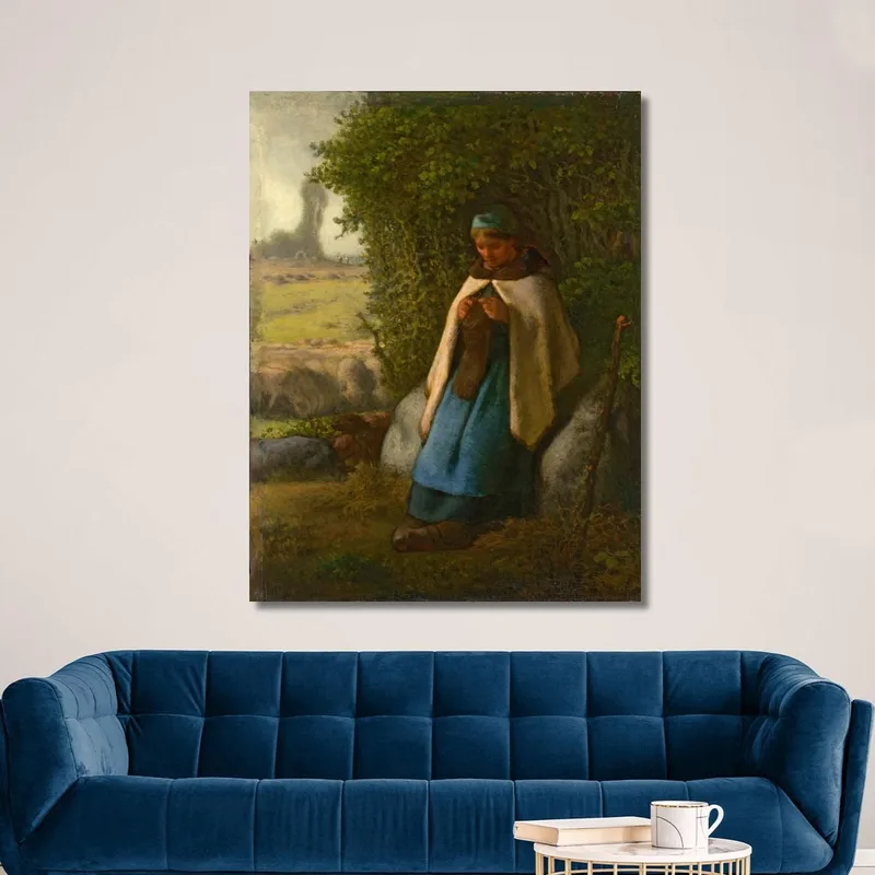 Bergère Assise Sur Un Rocher Jean-François Millet