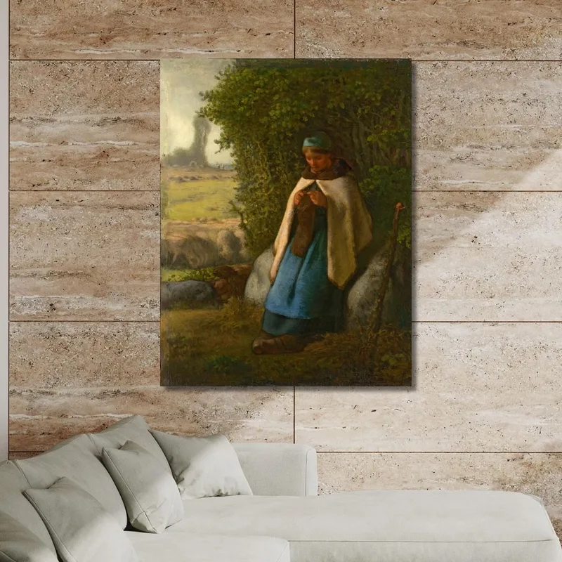 Bergère Assise Sur Un Rocher Jean-François Millet
